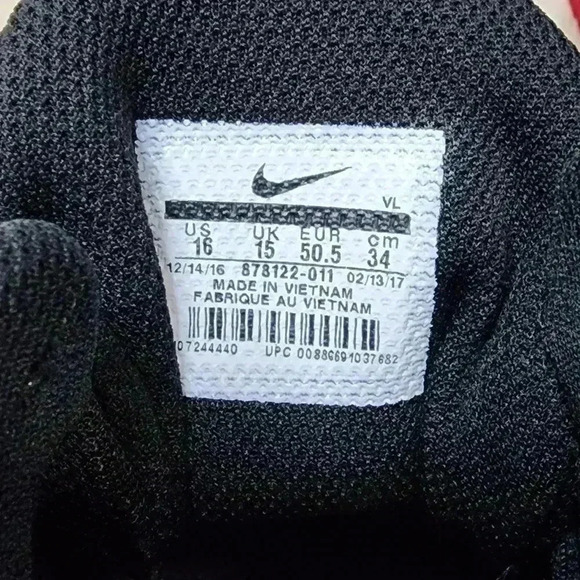 New NIKE Alpha Menace Shark Pro Mid Football Cleats Black 922813-109 Size 16 - Picture 6 of 6